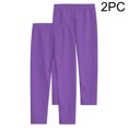 thumbnail image 7 of Girl's Leggings Multipack, 2 Pack Cotton Soft Leggings for Girls 3-12 Years, Stretch Elastic Waist Pull on Pants (3 Years, Purple 02), 7 of 7