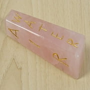 Reikiera Healing Rose Quartz Stone Reiki Obelisk Tower Element Symbol Spiritual Gemstone-6-7 cm