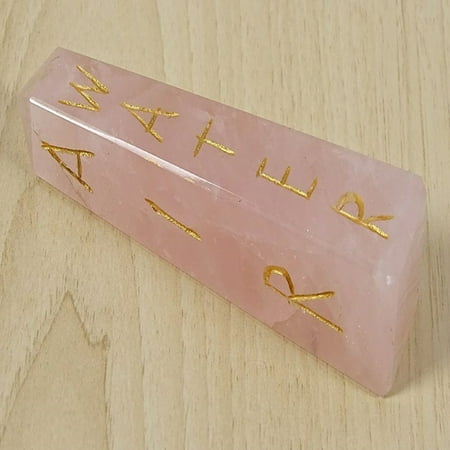Reikiera Healing Rose Quartz Stone Reiki Obelisk Tower Element Symbol Spiritual Gemstone-6-7 cm