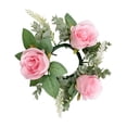 thumbnail image 3 of Candle Rings Wreaths Artificial Candle Wreath for Tabletop Halloween Wedding Pink, 3 of 8