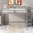 thumbnail image 3 of Aukfa Full Size Loft Bed with Built-in Storage Wardrobe, Staircase Wood Loft Bed for Kids Adults - Gray, 3 of 8
