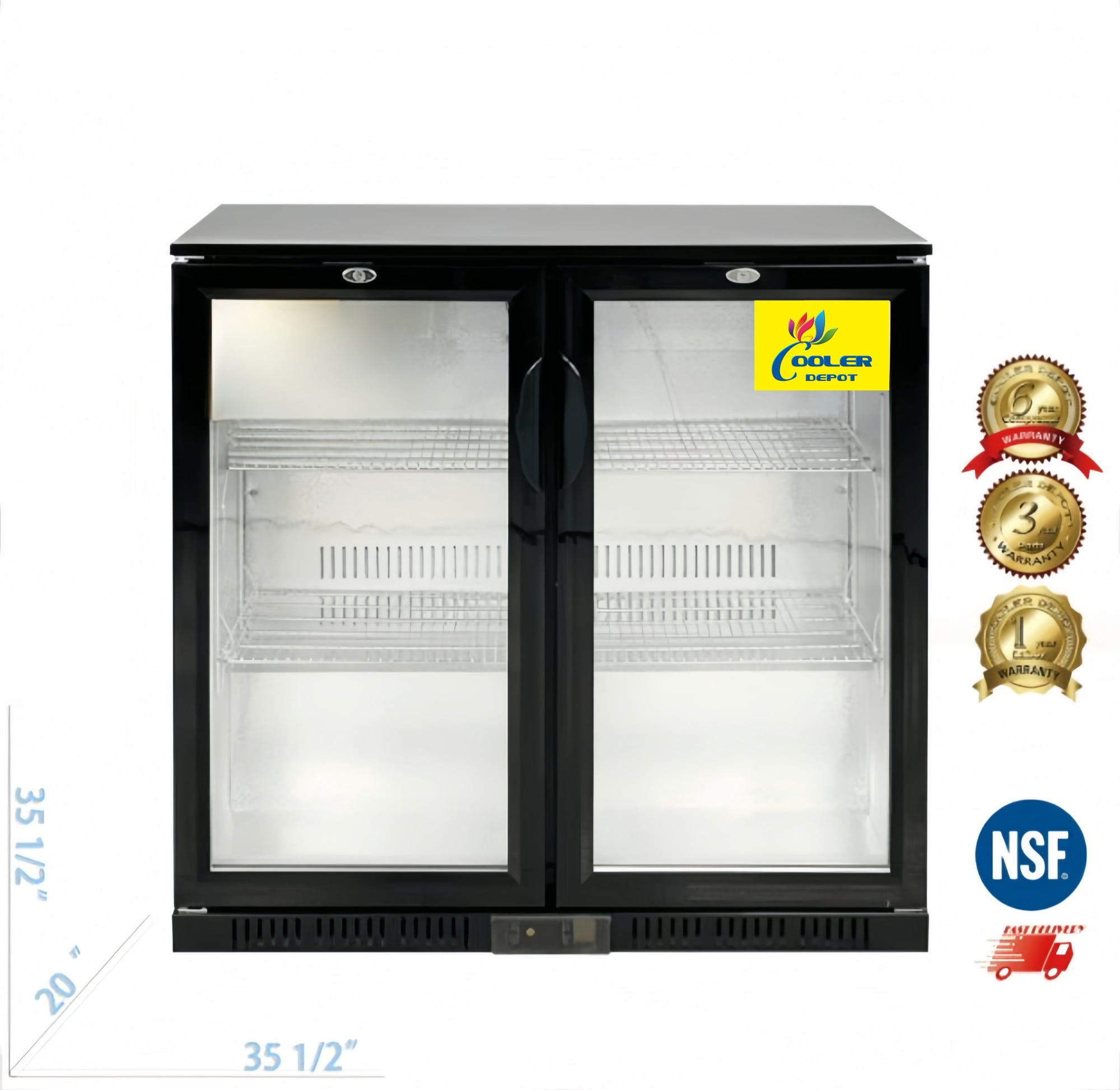 35 1/2 inch, 7cu.ft, Commercial under counter Fridge, Restaurant Beverage back bar cooler, NSF certified