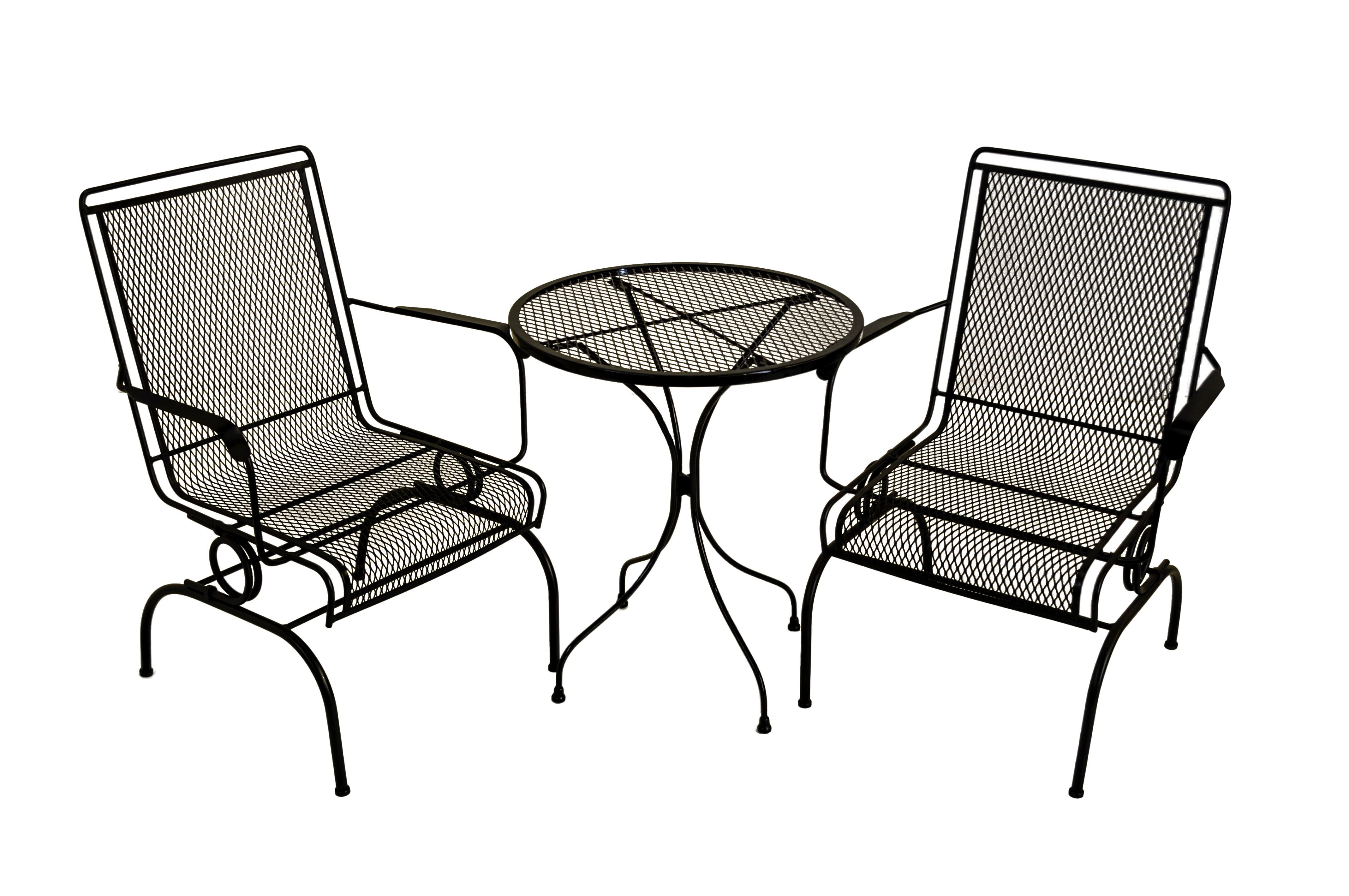 3 piece wrought iron patio set