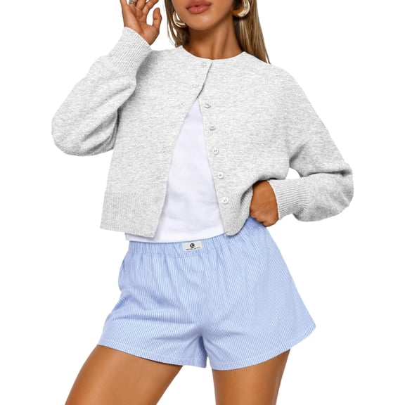Trendy Queen Cropped Cardigan Sweaters for Women Lightweight Y2k Fall Outfits Spring Fashion Clothes 2026