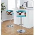 thumbnail image 3 of Gardenia Adjustable Bar Stools Set of 3, Chrome Bar Stools, Bar Chairs, Swivel Bar Stools Set of 3, Bar Height Stools, Bar Stools for Kitchen Counter (Teal), 3 of 6