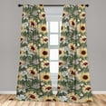 thumbnail image 2 of Sunflowers Window Curtains, Nostalgic Effect Summer Vibes Floral Composition Dreamy Aura Print, Lightweight Decor 2-Panel Set with Rod Pocket, Pair of - 28"x84", Pastel Yellow Dark Rust, by Ambesonne, 2 of 3