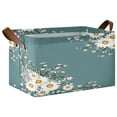 thumbnail image 2 of Ryvnso Daisy Floral Art Pattern Storage Bins Large Basket Foldable Cube Toys Organizer with Handles 2 PCs, 2 of 8