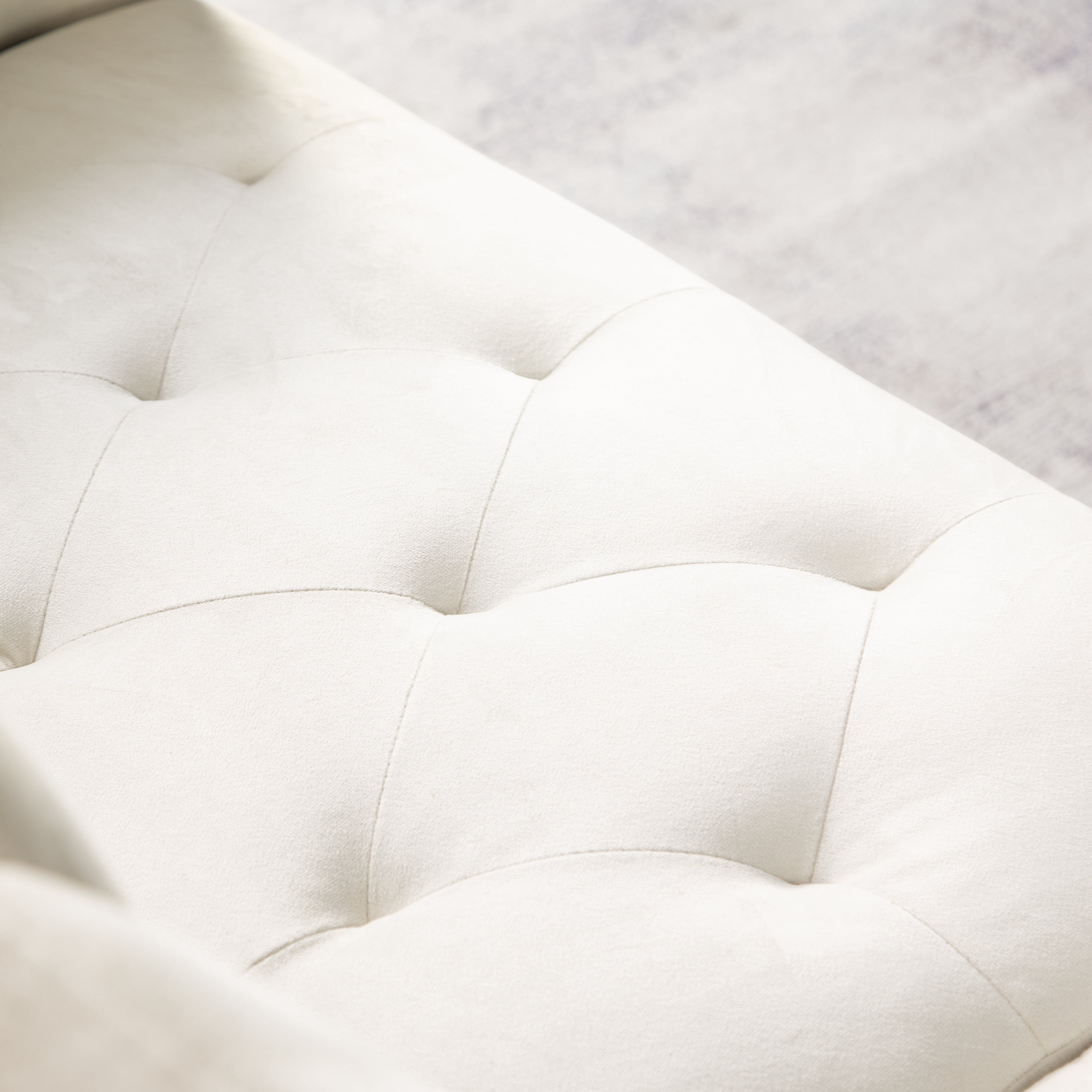 Convertible Futon Sofa Bed,Velvet Upholstered Nailhead Loveseat Sofa with Two Pillows,Modern Sleeper Couch Bed for Living Room,Bedroom,Beige