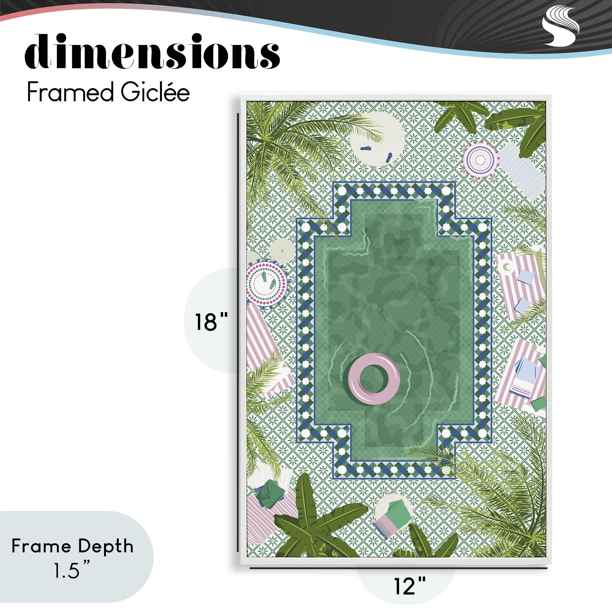 Stupell Industries Morocco Riad Pool White Framed Giclee Art, design by Vero Illustrates