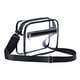 thumbnail image 1 of Bolso bandolera transparente de PVC de tres colores de 25 x 23 x 7 cm para viajes portátiles en color negro, 1 of 5