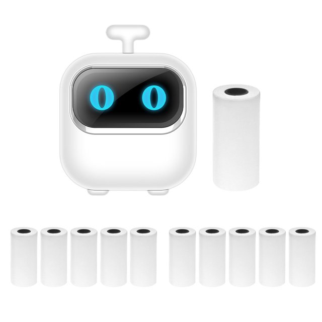 Riwcyla Pocket Printer Portable Thermal Instant Photo Printing Label Maker Machine BT Wireless Connect Compatible with Android or iOS APP Support Receipt Label Memo Sticker Notes Lists Scrapbook D