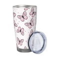 thumbnail image 2 of Vsdgher Butterflies (2) 20 Oz Stainless Steel Vacuum Insulated, Travel Mug Coffee Cup for Home, Office, Outdoor Works Great for Ice Drinks and Hot Beverage -Straw Two-piece Set, 2 of 8