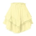 thumbnail image 3 of TTUHYWXI Flowy Shorts for Women Casual Boho Ruffle Tiered Skorts High Waist Mini Skirts Golf Tennis Crochet Shorts (Yellow, XS), 3 of 3
