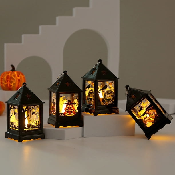 Luces de Halloween con Forma de Calabaza Led, Ideales para Decorar El Ambiente Festivo. Incluye Una Luz de Plástico Negro de 10,5 X 5,5 X 5,5 Cm y Un Peso de 53 G.