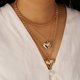 thumbnail image 3 of Gargantilla con colgante de corazón de amor multicapa punk, cadena cubana, joyería de moda estética, día de San Valentín, pulsera multicapa de corazón, aretes de corazón, juego de tres piezas, 3 of 5
