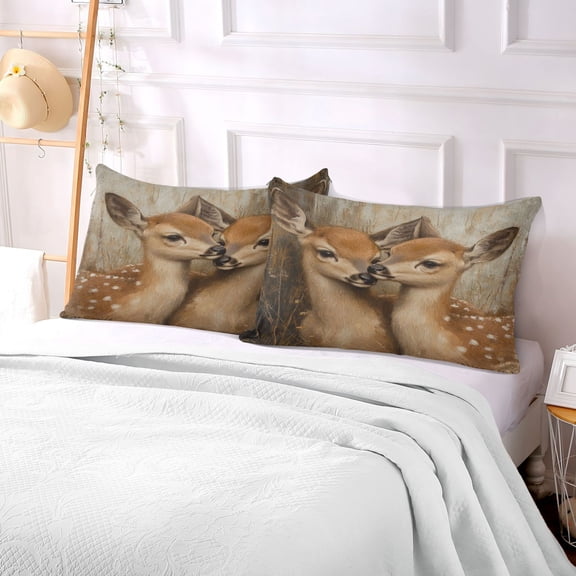 Pillow Case Plush Pillow Deers Pattern Case standard size/King size/Queen size Bed Pillow Pillowcases