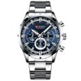 thumbnail image 1 of CURREN 8355 Reloj de cuarzo clásico de lujo para hombre, resistente al agua hasta 3 ATM, caja grande, esfera grande, luminoso, plateado, 1 of 5
