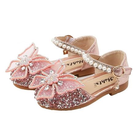 

Qcmgmg Summer Children Flats Infant Baby Pearl Crystal 12M-11Y First Walkers Toddler Butterfly Sandals