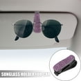 thumbnail image 2 of Unique Bargains 2pcs Visor Glasses Clip Hanger for Car Sun Eyeglasses Mount Ticket Card Clip with Rhinestone Pink, 2 of 7