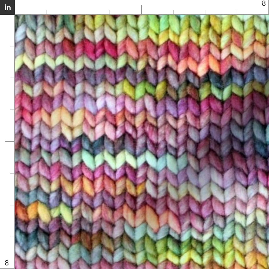 Knitted Multicolor Ted Ting Yarn Fabric Printed by Spoonflower BTY