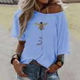 thumbnail image 1 of Pntutb Mujeres Tallas grandes Damas Un hombro Abeja Impreso Camiseta top Verano Blusa suelta Pntutb Pntutb-22, 1 of 7