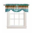 thumbnail image 7 of Tie Up Valance Curtain for Kitchen, Coastal Nautical Anchor Teal Rod Pocket Short Curtains Adjustable Tie-Up Shade Valances, Farm Vintage Wood Grain Window Treatment for Bathroom Living Room Bedroom, 7 of 7