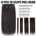thumbnail image 6 of Benehair 100% Real Remy Human Hair Extensions Clip In Thick Double Weft Full Head 10"-24" Straight Black Women Soft, 6 of 11