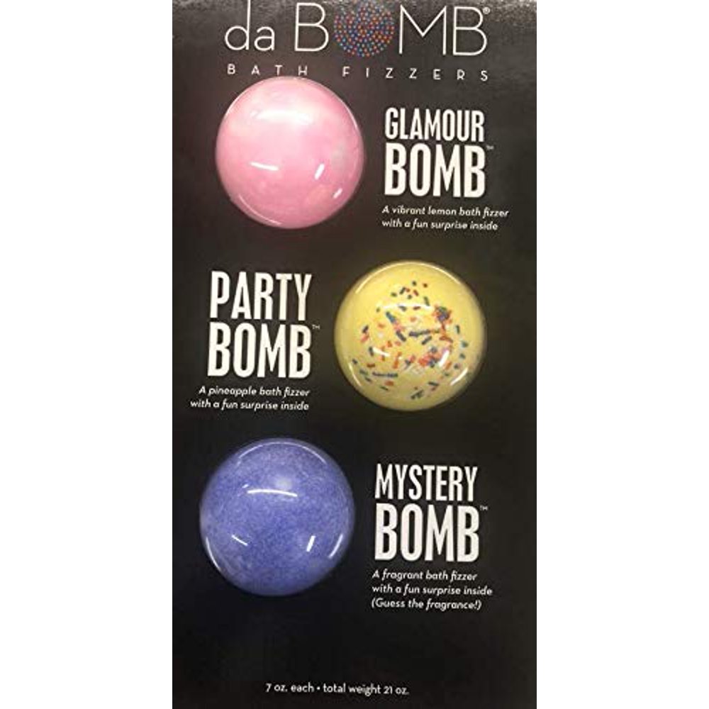 da BOMB Bath Fizzers 3 Pack Glamour Bomb, Party Bomb & Mystery Bomb