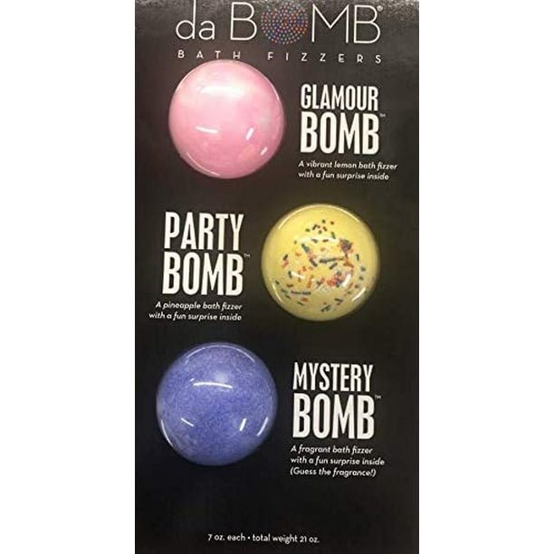 da BOMB Bath Fizzers 3 Pack Glamour Bomb, Party Bomb & Mystery Bomb