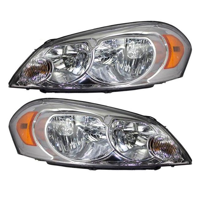 Spec-D Tuning 2LH-IPA06-RS Euro Headlights for 2006-2013 Chevy Impala - Chrome