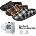 thumbnail image 5 of Men's Cozy Memory Foam Slippers Plaid Clog House Slippers Slip On House Shoes Indoor Outdoor with Non Slip Sole Size 15-16, Black, 5 of 7