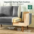 thumbnail image 6 of Neche 59" Velvet Spring Sofa Couch for Living Room, Office, Small Space, Solid Wood Leg, One Box, Gray, 6 of 8