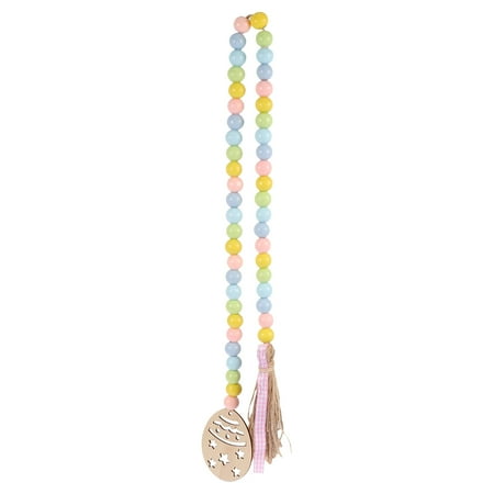 

Homemaxs 1Pc Easter Hemp Rope Wood Bead String Home Decoration Pendant for Decor