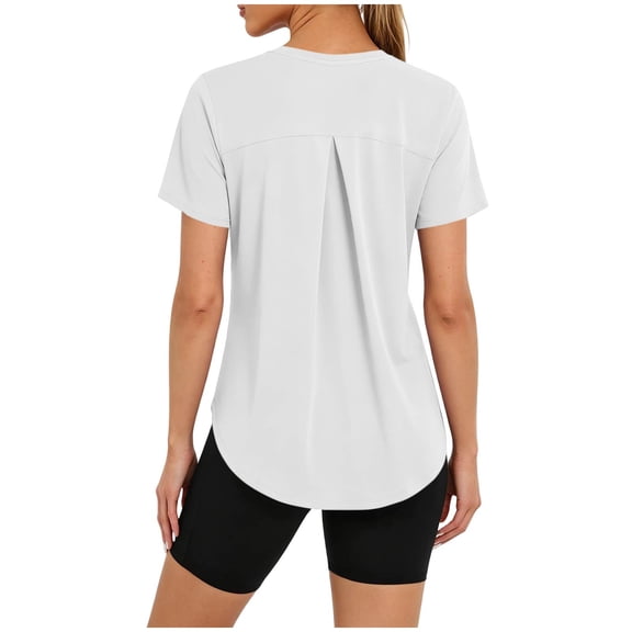 Levmjia Women UPF50 Sun Protection Hiking Shirt Short Sleeve Crew Neck Quick Dry Moisture Wicking Stretch Yoga Tops for Running Camping