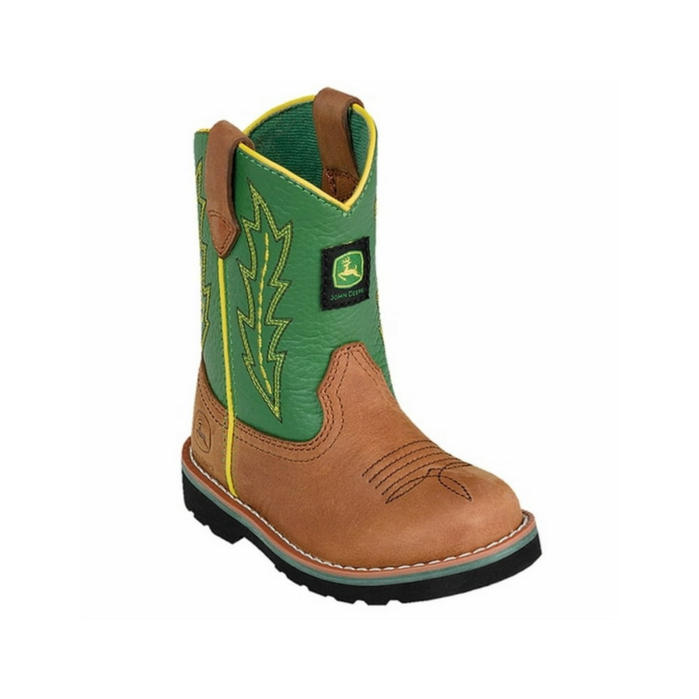 John Deere John Deere Western Boots Boys Wellington Round Toe Tan