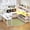 White, variant on 63 Inch U-Shaped Desk with Power Outlet & LED Lights, Reversible Gaming Desk with 5-Tier Storage Shelves, Computer Desk with Spacious Desktop, Corner Desk for Home Office, White