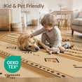 thumbnail image 4 of ODIKA 4'x6' Tan Brown Bohemian Tracewire Stripes Washable Area Rug Eclectic Geometric Patterns and Lines Pet Friendly, Non-Shedding for Bedroom, Reading Nook, 4 of 7