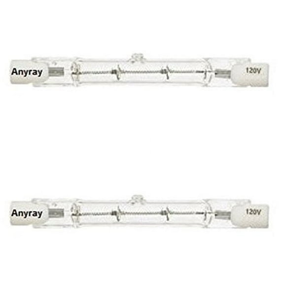 Anyray A1825Y (2-Bulbs) 75W J78 Short 120V 75 Watt J-Type DE T3 78mm Halogen Torchiere Bulb