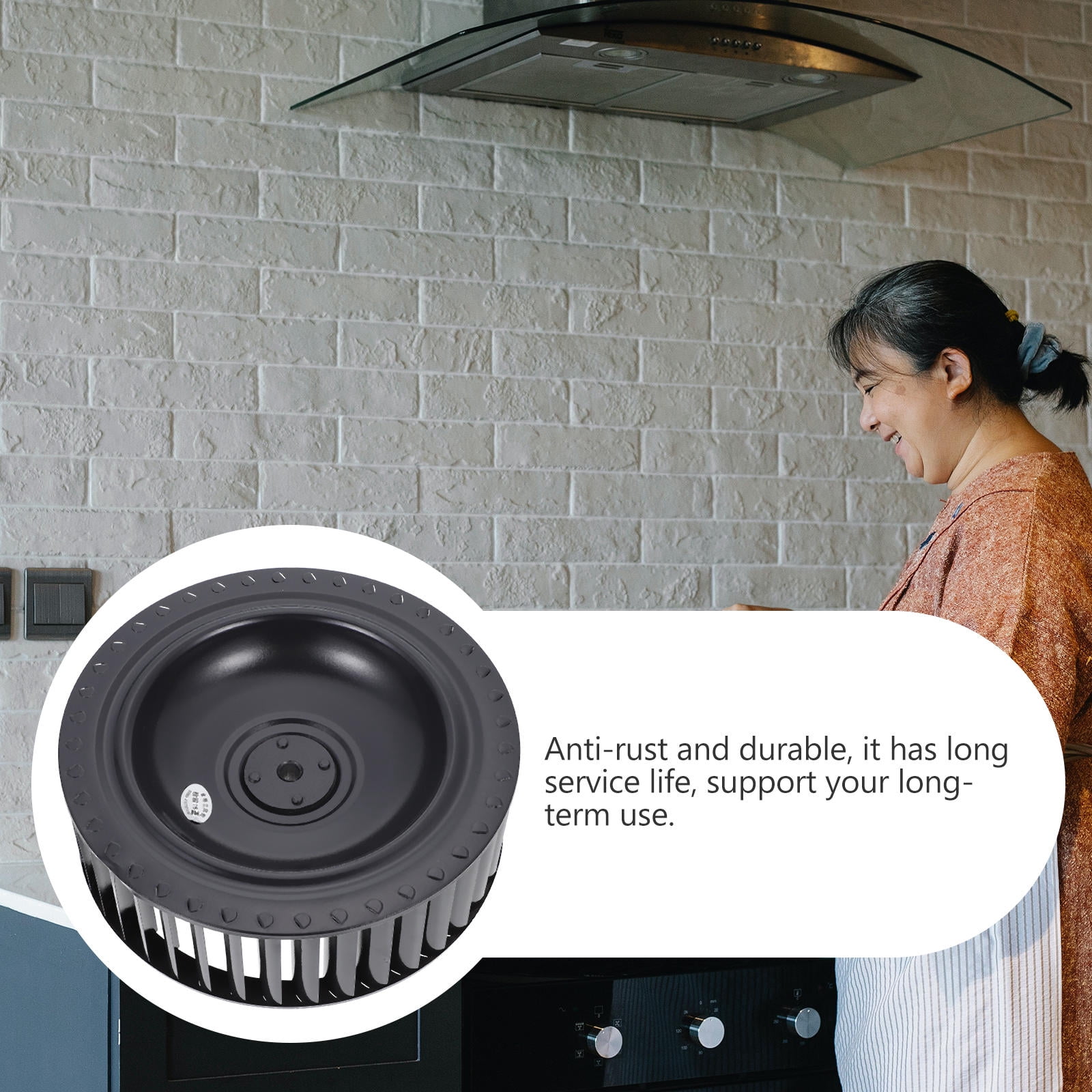 BESTYASH Simple Installation Range Hood Wind Wheel Motor Accessory Black for Kitchen