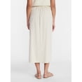 thumbnail image 4 of Time and Tru Women's and Women’s Plus Linen Blend Midi Skirt with Side Slit, Sizes XS-XXXL, 4 of 6