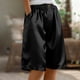 thumbnail image 1 of Neewe Womens Wide Leg Pants Casual Knee Length Pants Summer Satin Elastic Waist Comfy Shorts with Pockets, 1 of 6
