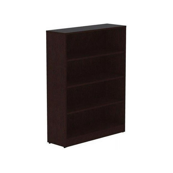 Lorell Essentials Espresso Laminate Bookcase - 0.8" Shelf, 36" x 12" x 48" - 4 Shelve(s) - Square Edge - Material: Thermofused Laminate (TFL), Medium Density Fiberboard (MDF) Shelf - Finish: Espresso