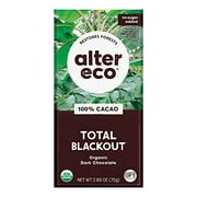 Alter Eco | Dark Chocolate Bars | Pure Dark Cocoa, Fair Trade, Organic, Non-GMO, Gluten Free (Total Blackout)