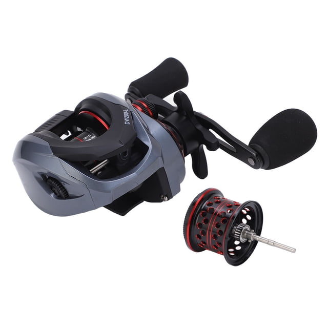 Carretes de pesca metálicos con relación de velocidad de 7,2:1, rueda de caída de agua, rueda de línea de pesca Baitcasting para todo tipo de agua, mano izquierda