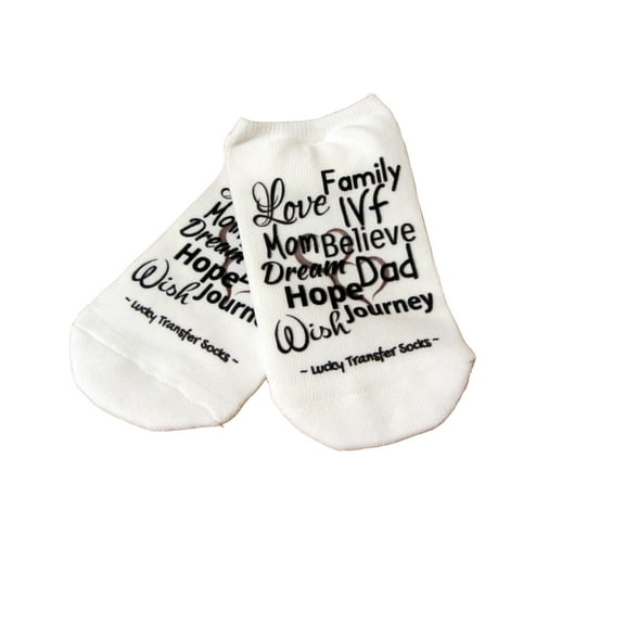 Intended Parents Journey Lucky IVF Socks for a Lucky Transfer TTC- Womens Medium No Show