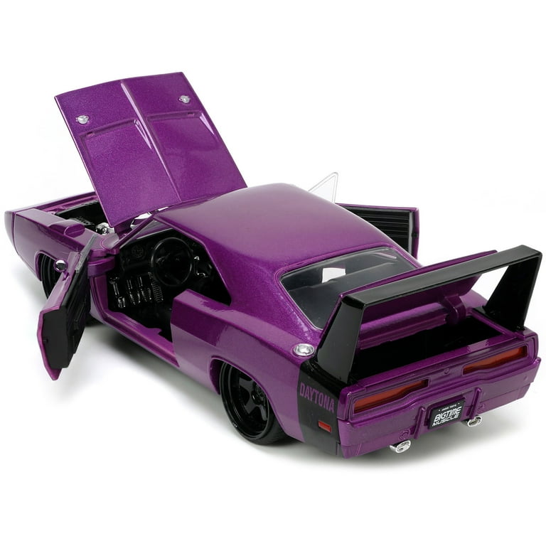 Jada Toys Big Time Muscle 1:24 1969 Dodge Charger Daytona Die-cast Car Purple, Toys for Kids and Adults Jada Toys Big Time Muscle 1:24 1969 Dodge Charger Daytona Die-cast Car Purple, Toys for Kids and Adults
