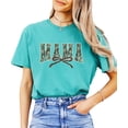 thumbnail image 2 of Mama Camo Varsity Letter T-Shirt for Women - Coquette Bow Graphic Tee - Trendy Mom Shirt Seafoam Shirt Adult Medium, 2 of 7