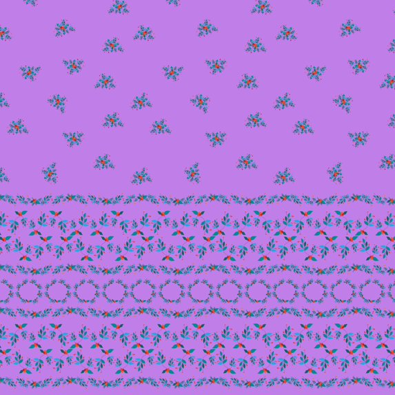 Soimoi Moss Georgette Fabric Leaves,Berries & Wreath Panel Print Fabric by Yard 42 Inch Wide