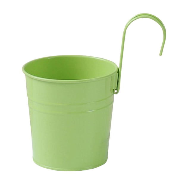 Maceta colgante de hierro para balcón con gancho desmontable, maceta de hierbas de color sólido para ventanas interiores, barandillas de vallas de jardín.
