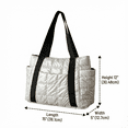 thumbnail image 5 of Womens Large Puffy Quilted Tote Bag with 3 outer Pockets,Ladies Fashion Soft Lightweight Shoulder Bag Handbag for Shipping,Travel(White Totes), 5 of 10